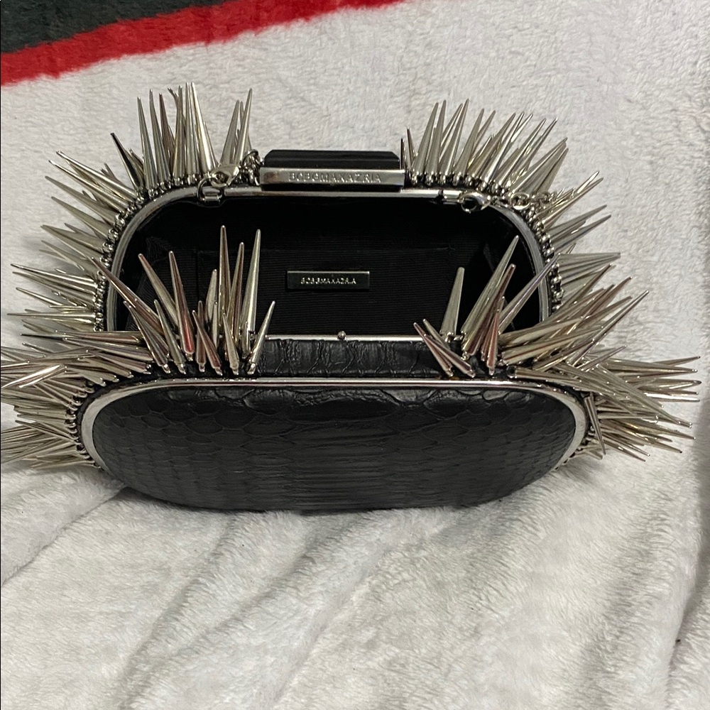 Zara Black Clutch with Metallic Spikes